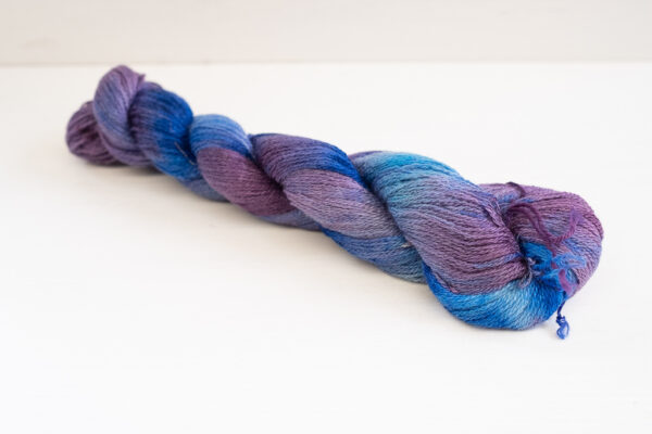 enchanted knoll farm merino silk lace - tiny purple fishes